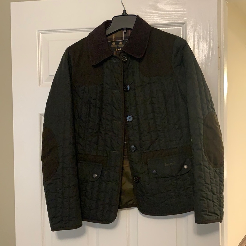 Barbour for J. Crew Hartpury Quilted Waxed Cotton Jacket